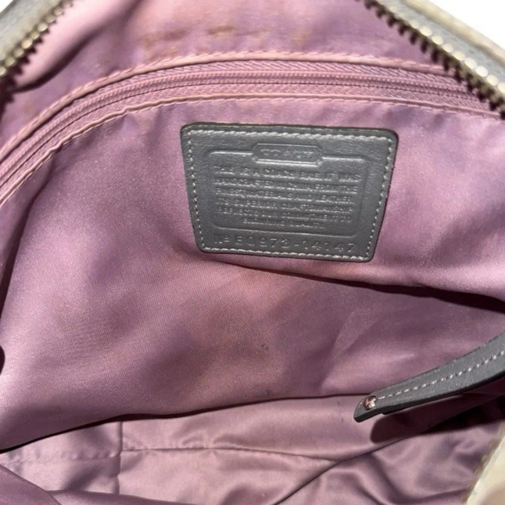 Coach Signature Gray Shoulder Bag - Picture 2 of 5